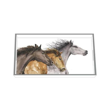 Hoof Beats Wood Vanity Tray