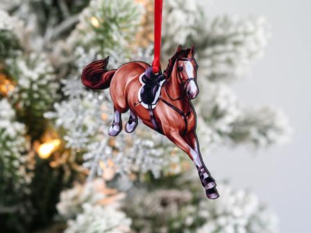 Jumping Chestnut Horse Ornament