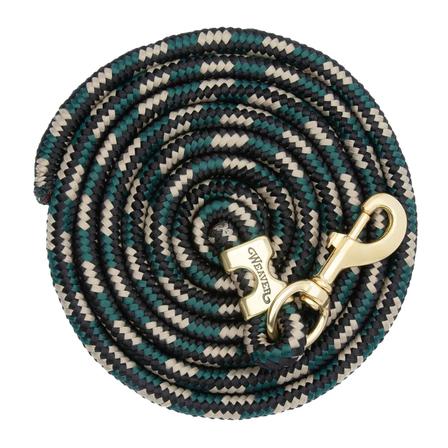 Poly Lead Rope with Brass Snap - 10' BLACK/HUNTER/TAN