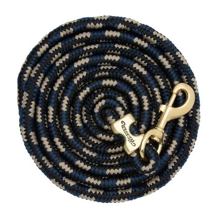 Poly Lead Rope with Brass Snap - 10' BLACK/TAN/NAVY