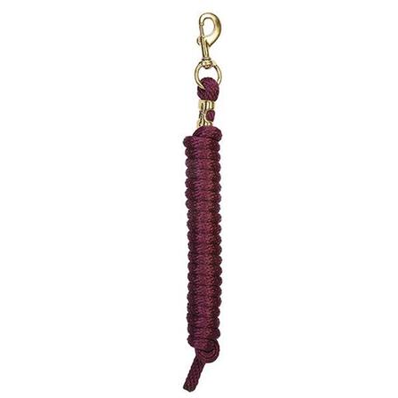 Poly Lead Rope with Brass Snap - 10' BURGUNDY