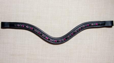 Curved Crystal Browband - Blackberry