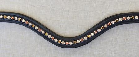 Curved Crystal Browband - Peaches and Cream