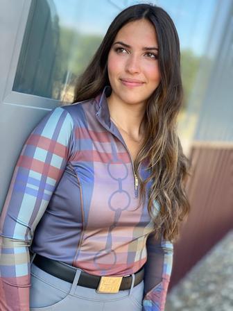 Bit Plaid Quarter Zip Shirt