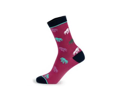 Bamboo Ankle Socks PLUM_HORSE