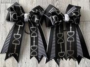 Black and White Stripped Bits Show Bow