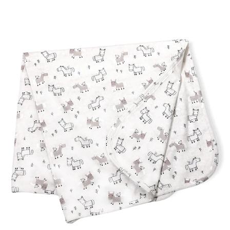 Horse and Bird Reversible Baby Blanket