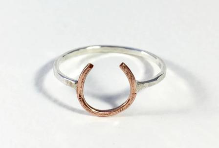 Lucky Horseshoe Ring - Brass and Silver