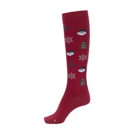 Ladies Functional Socks - Santa DARK_RED