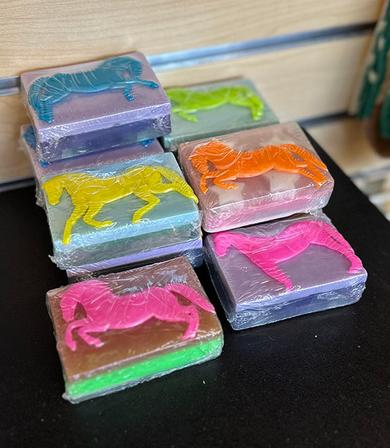 Tri-Colored Bar Soap with Horse Toy