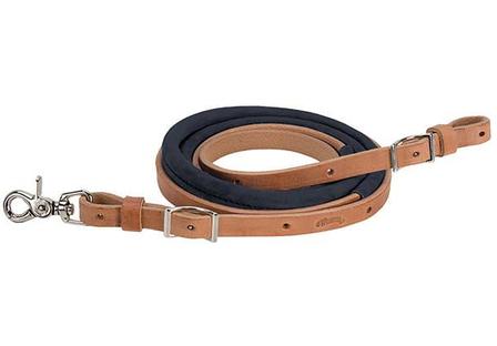 Suede Covered Barrel Reins BLACK