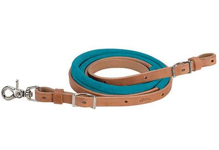 Suede Covered Barrel Reins TURQUOISE