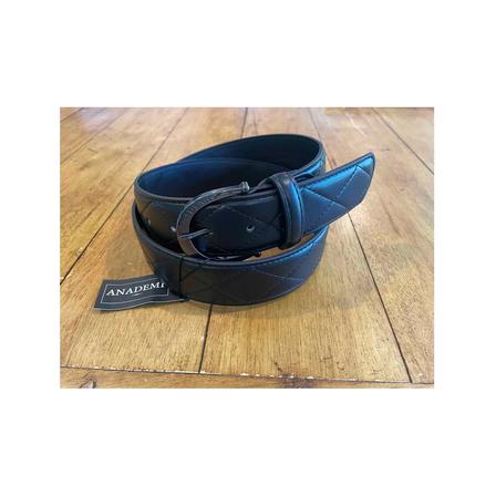 Quilted Leather Belt - Black