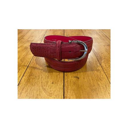 Gator Leather Belt - Berry