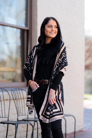 Acrylic Cashmere Snaffle Bit Shawl