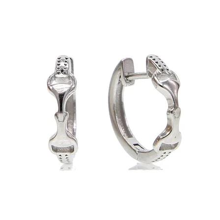 Sterling Silver Snaffle Bit Loop Earrings