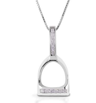 Sterling Silver & CZ Stirrup Necklace
