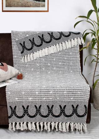 Cotton Throw - Horseshoes