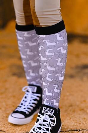 Grey Unicorn Pair & A Spare Boot Sock