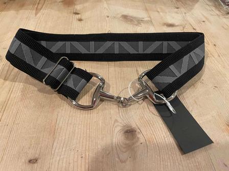 Black and Grey Geo Textured Stretch Belt