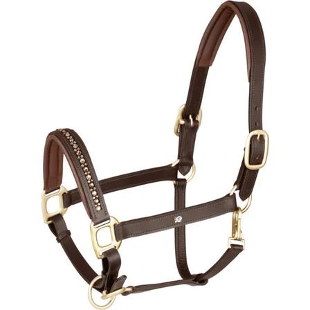 Crystal Leather Halter BROWN/GOLD