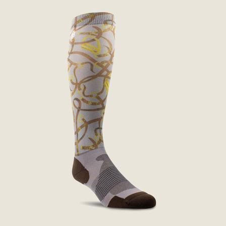AriatTek Slim Printed Boot Sock ZINC_BRIDLE