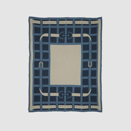 Equestrian Lattice Blanket BLUE