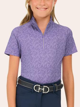 Lucy Jr. 1/4 Zip Shirt PURPLE_PADDOCK_PLAY