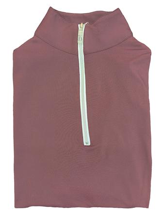 IceFil® Long Sleeve Zip Top RAISIN/WHT/SILV