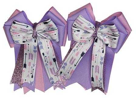 Purple Arrows Show Bows