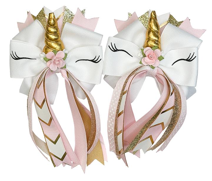 Pink And Gold Unicorn Show Bows