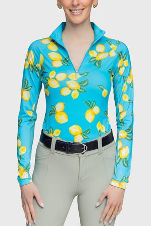 Azure Lemons Long Sleeve 1/4 Zip Sun Shirt