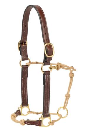 Leather and Rope Combination Halter