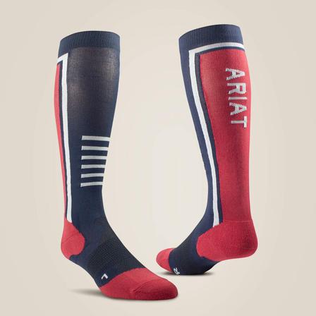AriatTEK Slimline Performance Sock NAVY/RED
