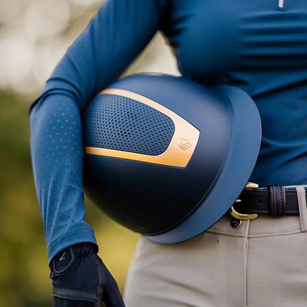 Crown MIPS® Riding Helmet NAVY/GOLD