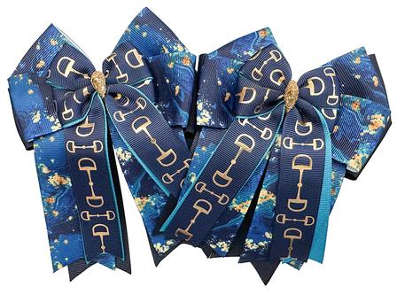 Navy and Teal Galaxy Show Bows