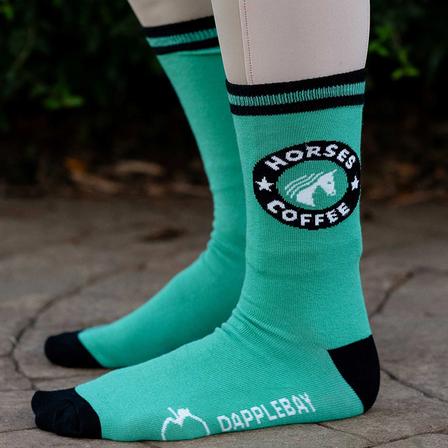 Knit Crew Socks - Horses & Coffee
