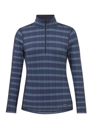 Stretch Plaid Quarter Zip Top GALAXY_BLUE_PLAID