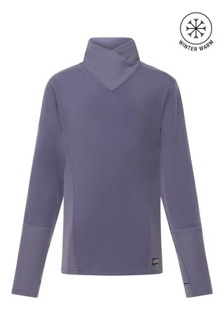 Kids Wrap Neck Tech Top WILD_ORCHID
