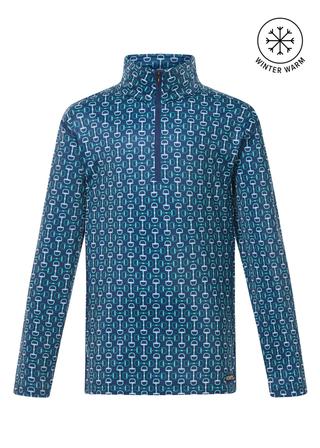 Kids First Level Quarter Zip Stretch Fleece Tech Top LAPIS_BIT_OF_COLOR
