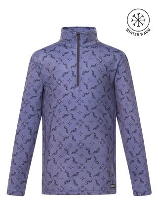 Kids First Level Quarter Zip Stretch Fleece Tech Top VIOLETDAWN_QUADRILLE