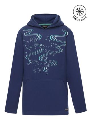 Kids Ride the Wind Fleece Hoodie LAPIS