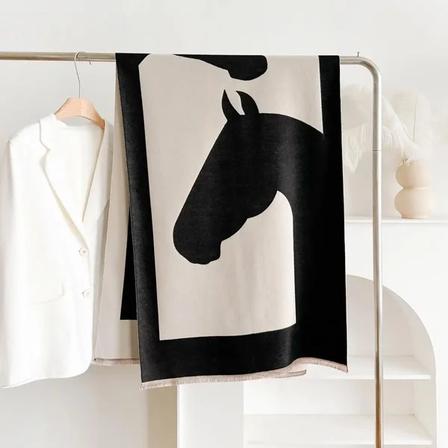 Equine Shadow Reversible Shawl Wrap