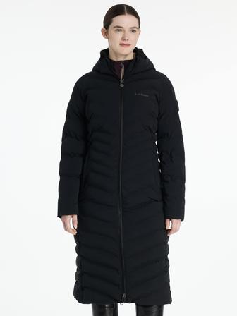 Hayley Water Resistant Long Line Puffer Coat BLACK