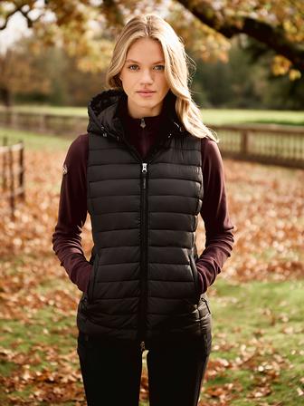 Rose Hooded Puffer Gilet
