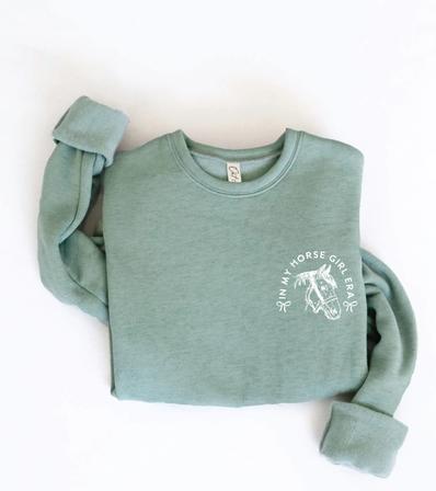 In My Horse Girl Era Sweatshirt DARK_SAGE
