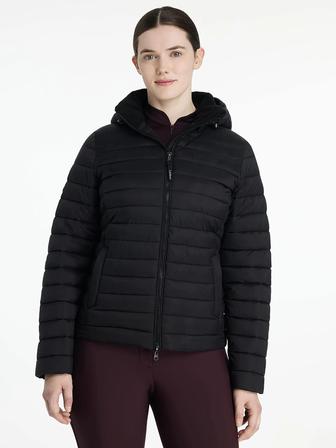 Rose Hooded Puffer Jacket BLACK