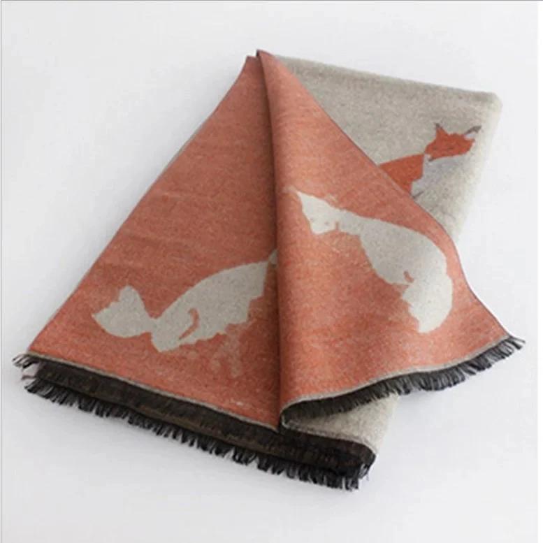 Tallyho Mr Fox Wool Blend Winter Scarf Shawl