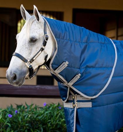 Amigo® Ripstop Insulator Stable Hood - 200g NAVY/TITANIUM