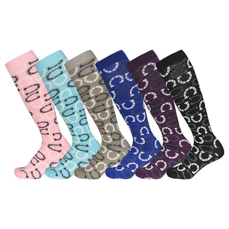 Ladies Lucky Horseshoes Knee Sock
